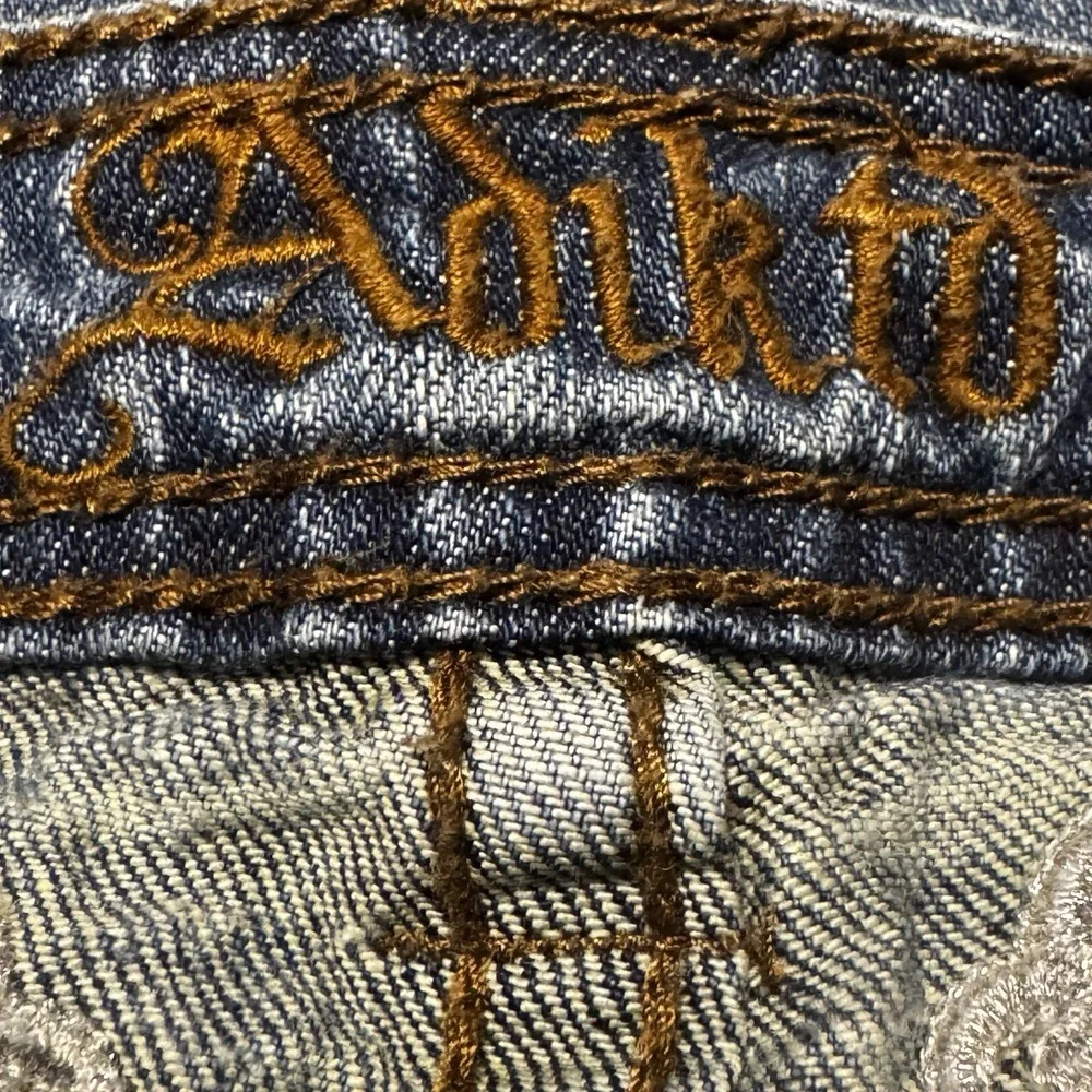 Adiktd Bootcut Jeans Women's Size 8 Long Embroidered Stretch Denim Y2K